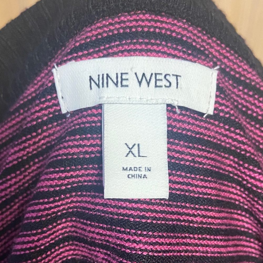 Striped Long-Sleeve Sweater - Black & Plum - Picture 2 of 7